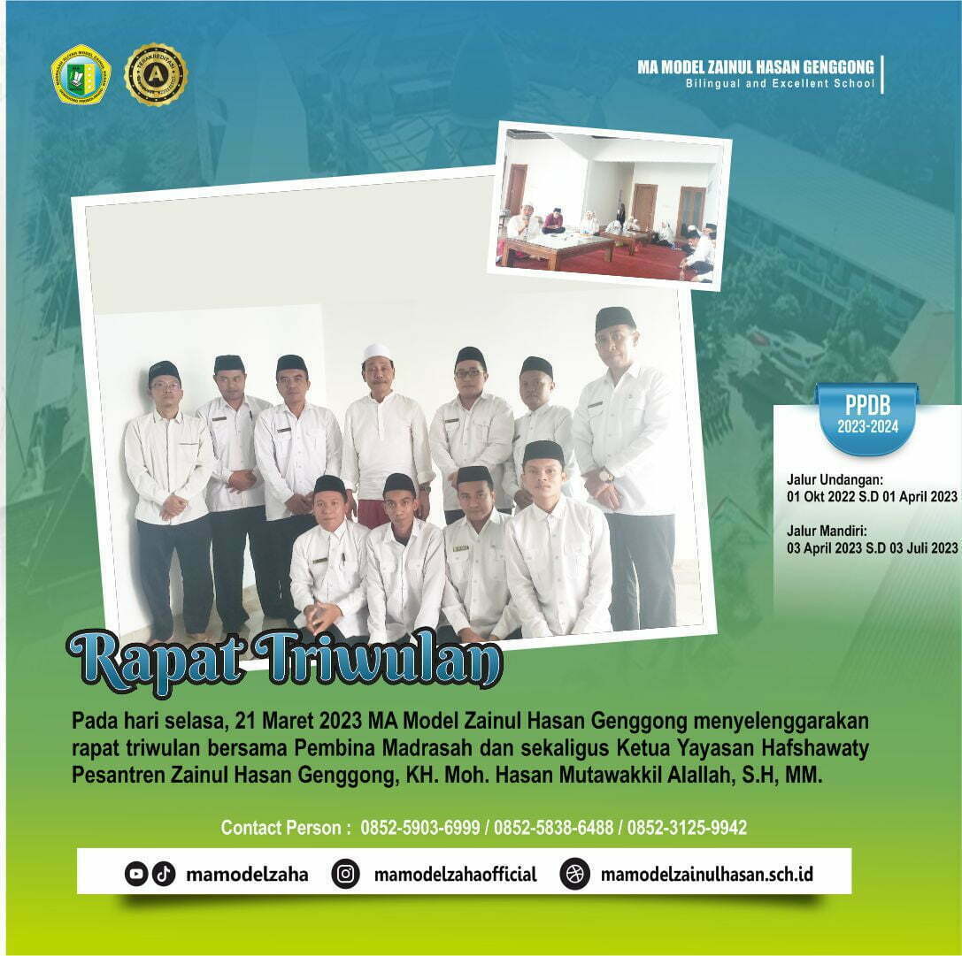 Rapat Triwulan Bersama Pembina Madrasah dan Sekaligus Ketua Yayasan