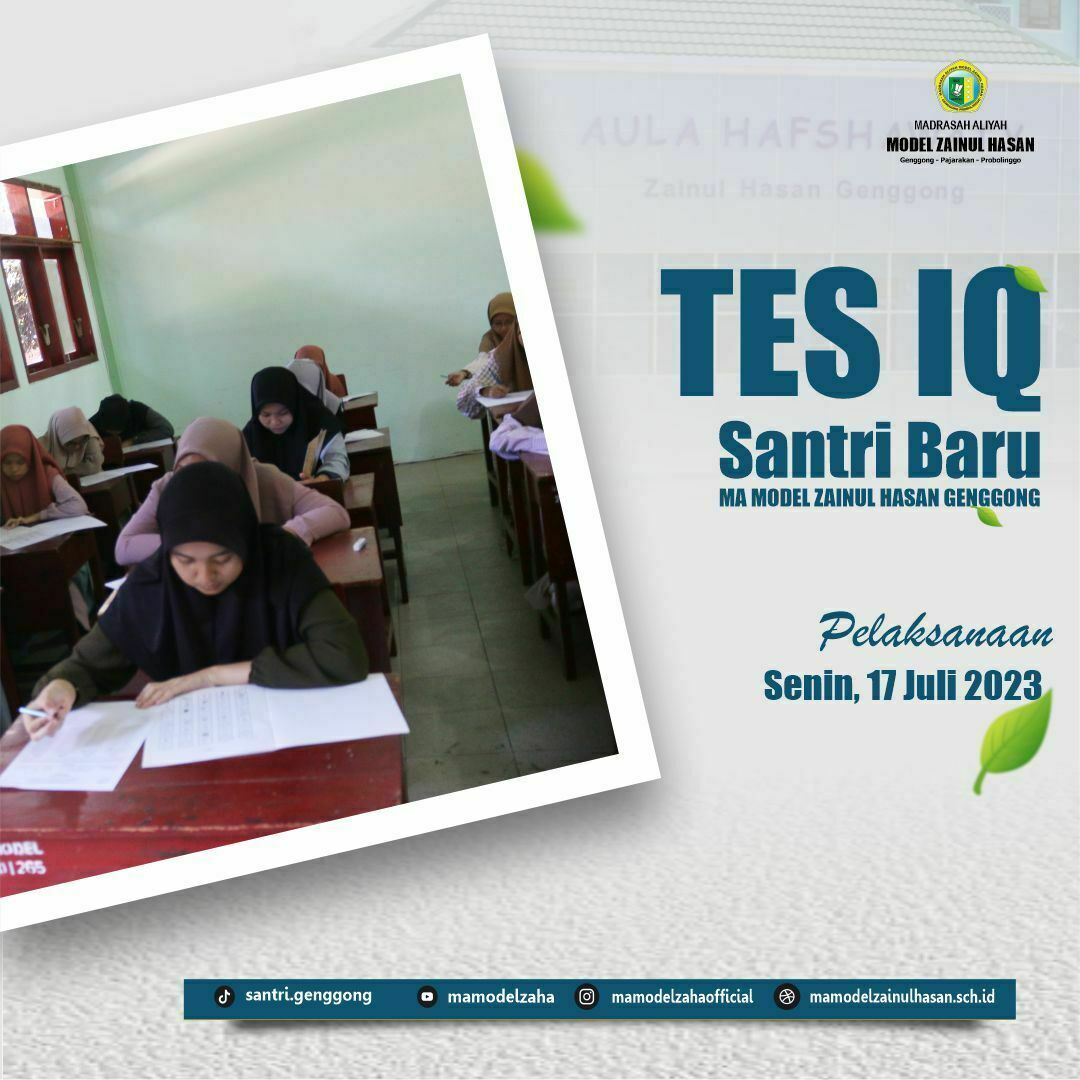 Tes IQ Santri Baru MA Model Zainul Hasan Genggong Kerjasama dengan Tim Psikotes Universitas Negeri Malang