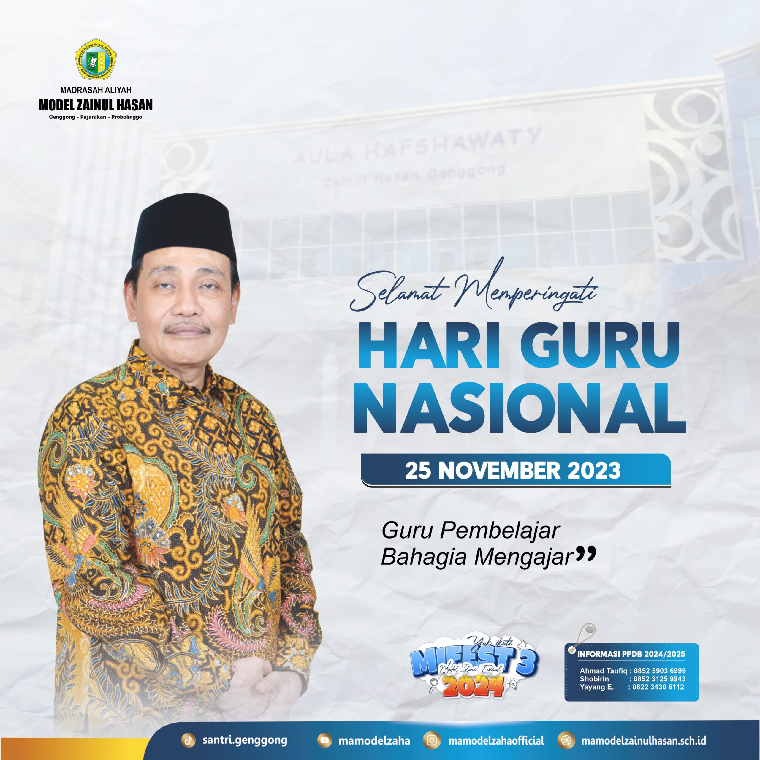 MA Model Zainul Hasan Genggong tidak luput memperingati Hari Guru 25 November 2023.