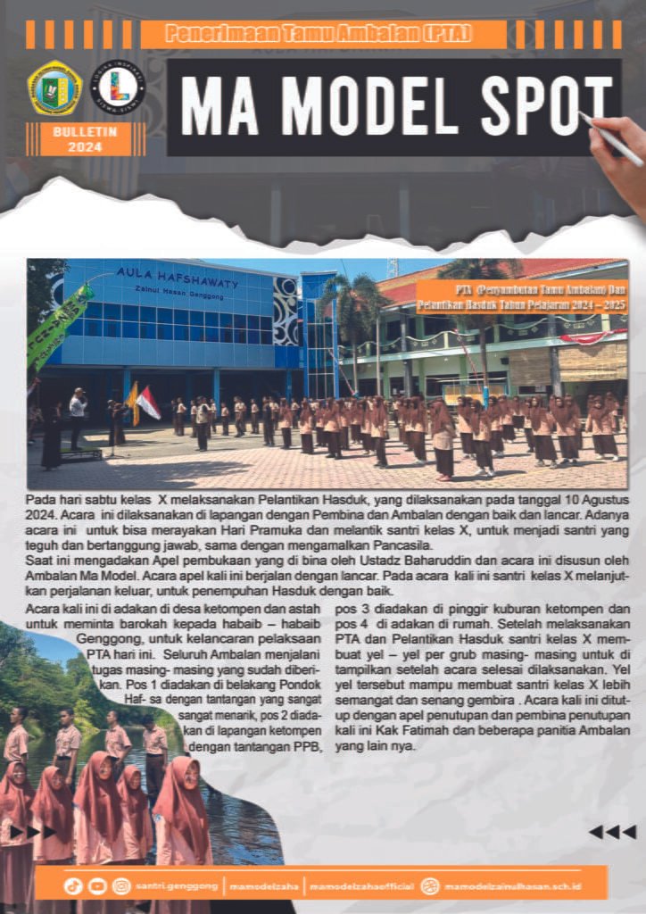 Buletin LOGISS Bulan Agustus MA Model Zainul Hasan Genggong