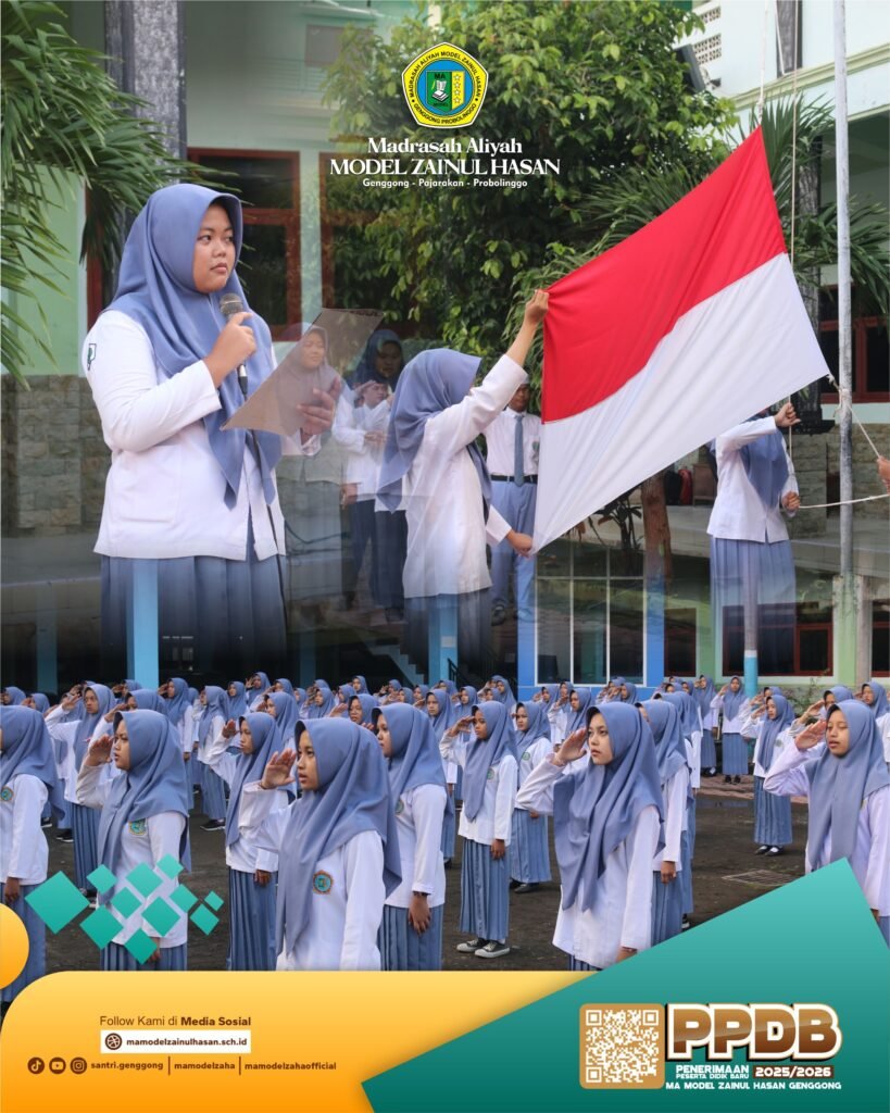 upacara bendera MA Model Zainal hasan Genggong
