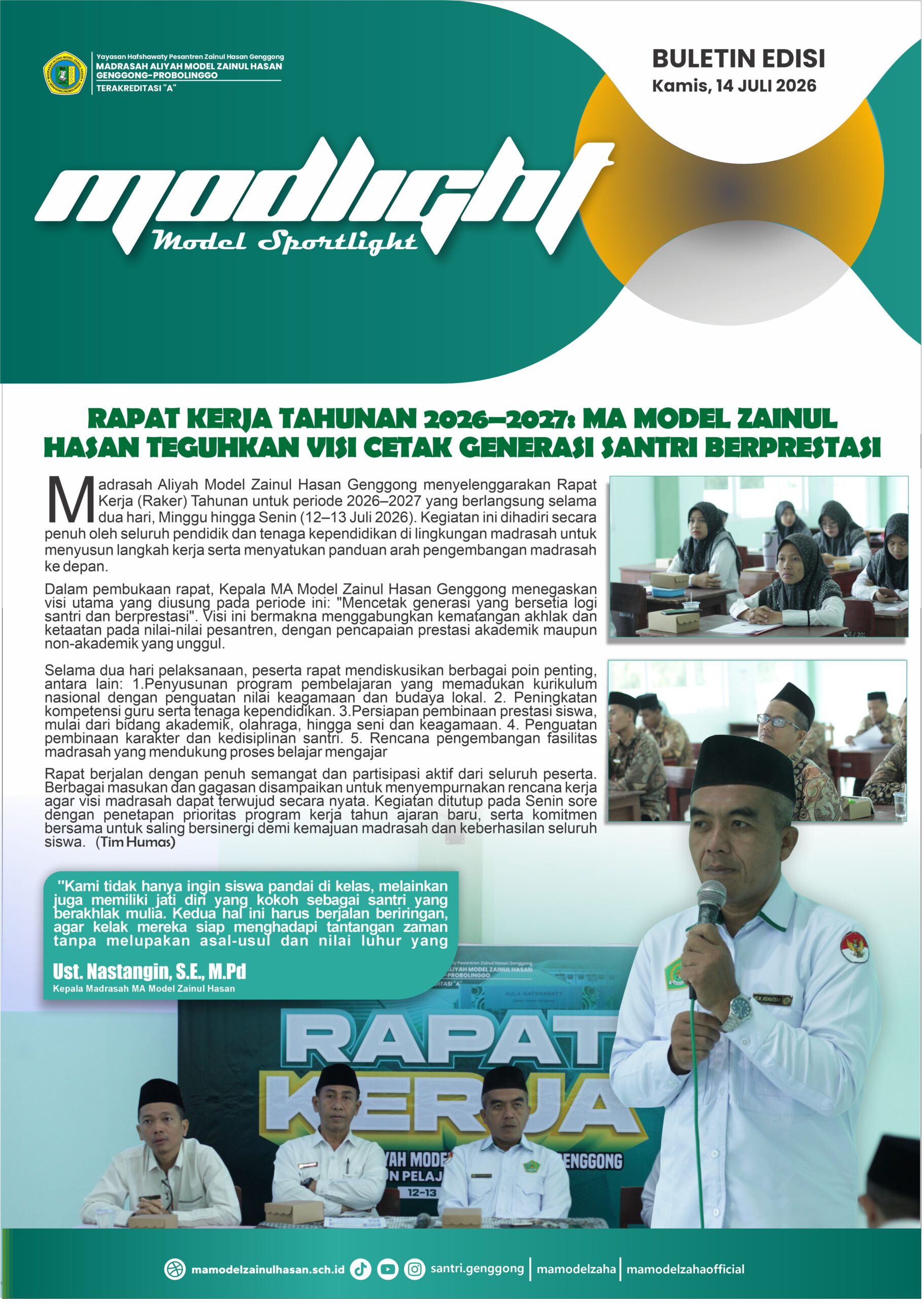 Rapat Kerja Tahunan 2026–2027: MA Model Zainul Hasan Genggong Teguhkan Visi Cetak Generasi Santri Berprestasi